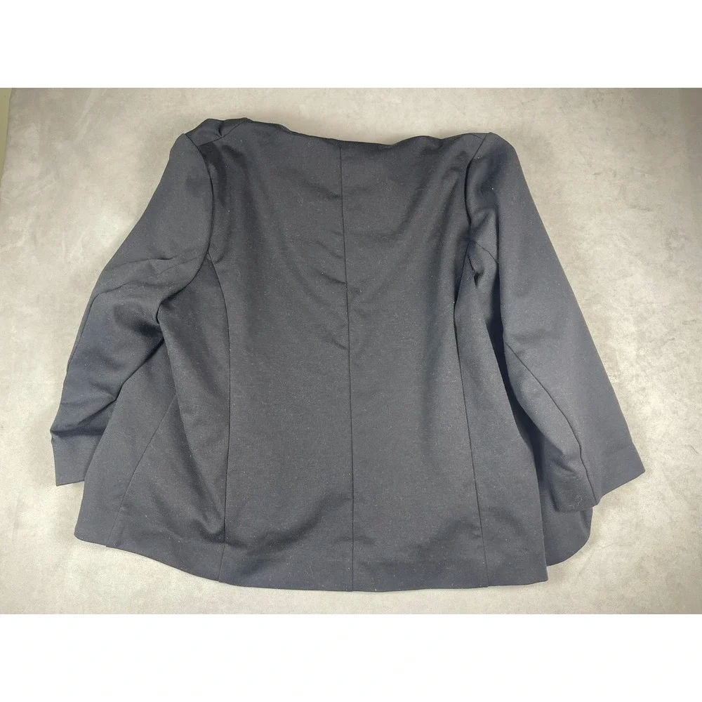 LC Lauren Conrad Womens‎ Plus 1X Black Single Button Knit Blazer Career Office